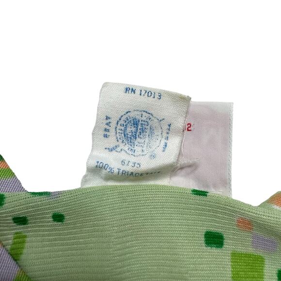 Vintage 60s Mod Green Geometric Print Triacetate Tank Top Size Medium JC Penney - Picture 7 of 10